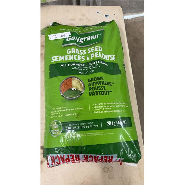 Golfgreen All Purpose Grass Seed with Starter Fertilizer 02-05-02, 20 Kilogram (44 Pound) Bag