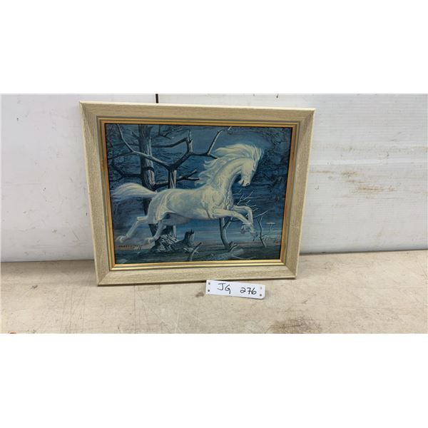Rare Vintage Signed Tretchikoff 1962 "The Phantom Horse" Print in Wood Frame 12 1/2" x 15 1/4"