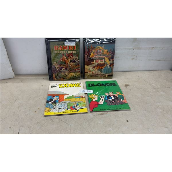 Little Iodine & Blondie Giant Comic Books, 1972 & 1942. Rare Bambi Picture Book 1930 in Good Shape