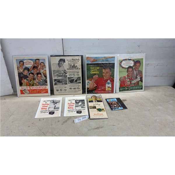 Vintage Baseball and Football Magazine Ads, Joe DiMaggio, Ted Williams, Kyle Rote and Bob