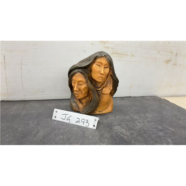 Thomas B. Maracle "Together in Love" Signed Native American Themed Sculpture, 6 1/2" Tall