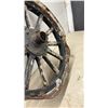 Image 3 : Antique Wooden Spoked Wheel with Metal Rim & Hub, 21" Diameter