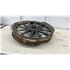 Image 5 : Antique Wooden Spoked Wheel with Metal Rim & Hub, 21" Diameter