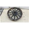 Image 6 : Antique Wooden Spoked Wheel with Metal Rim & Hub, 21" Diameter