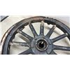 Image 7 : Antique Wooden Spoked Wheel with Metal Rim & Hub, 21" Diameter