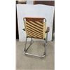 Image 3 : Vintage Aluminum & Woven Fabric Strap Rocking Chair, Brown & Cream Diagonal Weave