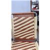 Image 5 : Vintage Aluminum & Woven Fabric Strap Rocking Chair, Brown & Cream Diagonal Weave