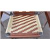 Image 6 : Vintage Aluminum & Woven Fabric Strap Rocking Chair, Brown & Cream Diagonal Weave