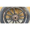 Image 10 : Antique Early 20th Century Wooden Artillery Wheel with Goodyear Pneumatic Tire and Demountable Rim