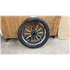 Image 1 : Antique Early 20th Century Wooden Artillery Wheel with Goodyear Pneumatic Tire and Demountable Rim