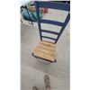 Image 3 : Slate Blue Ladder-Back Dining Chair With Woven Rush Seat
