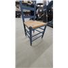 Image 4 : Slate Blue Ladder-Back Dining Chair With Woven Rush Seat