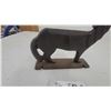 Image 2 : Vintage Cast Iron Howling Wolf Boot Scrape with Rectangular Mounting Plate 7" x 9"