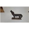 Image 3 : Vintage Cast Iron Howling Wolf Boot Scrape with Rectangular Mounting Plate 7" x 9"