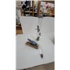 Image 1 : Hand-Carved Wooden Blue Jay Figure Door Knocker on Rustic Base and Tube Bird Feeder