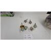 Image 1 : Antique Faceted Glass Doorknobs and Drawer Pulls with Brass Hardware