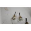 Image 2 : Antique Faceted Glass Doorknobs and Drawer Pulls with Brass Hardware