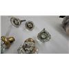 Image 4 : Antique Faceted Glass Doorknobs and Drawer Pulls with Brass Hardware