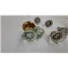 Image 5 : Antique Faceted Glass Doorknobs and Drawer Pulls with Brass Hardware