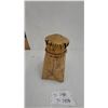 Image 5 : Handcrafted Birch Bark Box with Fitted Lid, Decorative Triangular Cutouts and Coiled Trim 9" Tall