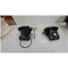 Image 1 : Vintage Black Crank Magneto Wall Telephone 6 Volt DC and Western Electric 500 Rotary Desk Phone