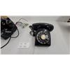 Image 2 : Vintage Black Crank Magneto Wall Telephone 6 Volt DC and Western Electric 500 Rotary Desk Phone