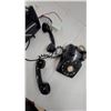 Image 6 : Vintage Black Crank Magneto Wall Telephone 6 Volt DC and Western Electric 500 Rotary Desk Phone