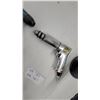 Image 3 : Pneumatic Tool Lot: Blue Rivet Gun, Silver Pistol-Grip Drill, and Black Disc Sander/Grinder