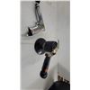 Image 4 : Pneumatic Tool Lot: Blue Rivet Gun, Silver Pistol-Grip Drill, and Black Disc Sander/Grinder