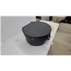 Image 3 : Vintage Oval Leather Hat Box with Brass Latch and Straw Hat and Feathers