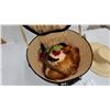 Image 5 : Vintage Oval Leather Hat Box with Brass Latch and Straw Hat and Feathers