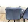 Image 5 : Pair of Blue Fabric Office Task Chairs With Black Armrests and Five-Star Caster Bases & Rolling
