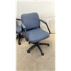 Image 9 : Pair of Blue Fabric Office Task Chairs With Black Armrests and Five-Star Caster Bases & Rolling