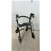 Image 1 : Drive Medical Four-Wheel Rollator Walker with Padded Seat and Hand Brakes, Black