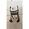 Image 4 : Drive Medical Four-Wheel Rollator Walker with Padded Seat and Hand Brakes, Black