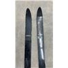 Image 3 : Vintage Quebecker 185cm Skis with Look Roty-O-Matic 75mm Bindings and Wooden Poles