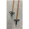 Image 7 : Vintage Quebecker 185cm Skis with Look Roty-O-Matic 75mm Bindings and Wooden Poles