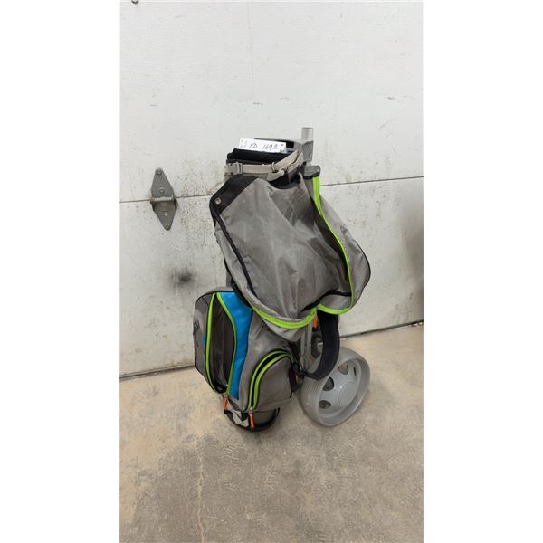 MacGregor Golf Stand Bag with CaddyTek EZ-Fold 3-Wheel Push Cart