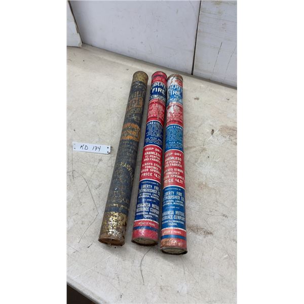 Vintage Three Liberty Fire Extinguishers