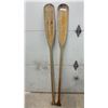 Image 1 : Pair of Vintage Wooden Canoe Paddles With T-Grips