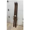 Image 1 : Vintage Strand Ski Fabrik Wooden Skis with Original Leather and Cable Bindings