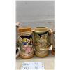 Image 4 : Collection of Ten German-Style Ceramic Beer Steins With Embossed Relief Scenes