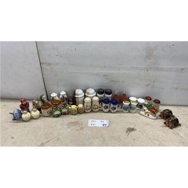 Collection of Novelty and Souvenir Ceramic Salt and Pepper Shakers and More
