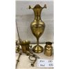 Image 4 : Vintage Brass Vase, Candlesticks, Pitcher, Mortar, and Nautical Pilsner Glasses and More