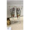 Image 6 : Vintage Brass Vase, Candlesticks, Pitcher, Mortar, and Nautical Pilsner Glasses and More