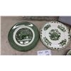 Image 2 : RCMP Crested Stemware, Green Transferware Plates, Union Jack Commemorative Plate and 2 Empty