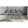 Image 5 : RCMP Crested Stemware, Green Transferware Plates, Union Jack Commemorative Plate and 2 Empty