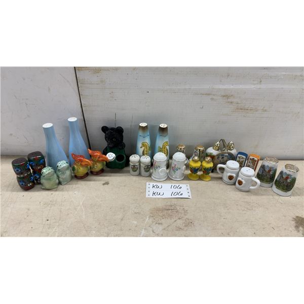 Assortment of Vintage Ceramic Salt and Pepper Shakers, Animals, Figures, Florals and More