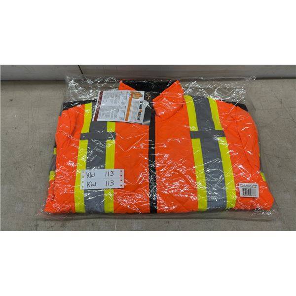 New Pioneer StarTech V1170150 Hi-Viz Quilted Freezer Jacket, Orange, Size Large