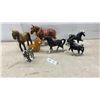 Image 1 : Collection of Horse Figurines: 2 Black & White Ceramic Mare & Foal Sets and More
